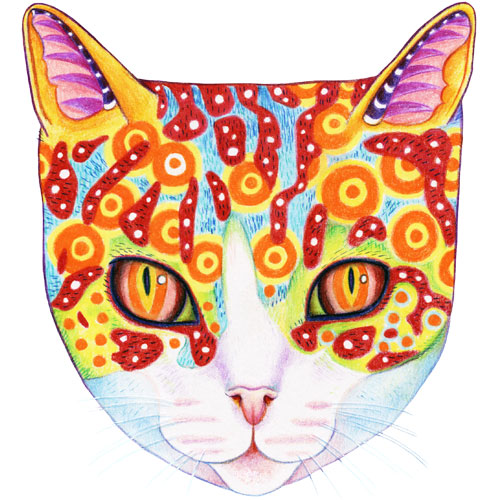 Cute and Colorful Cosmic Cat by Thaneeya McArdle