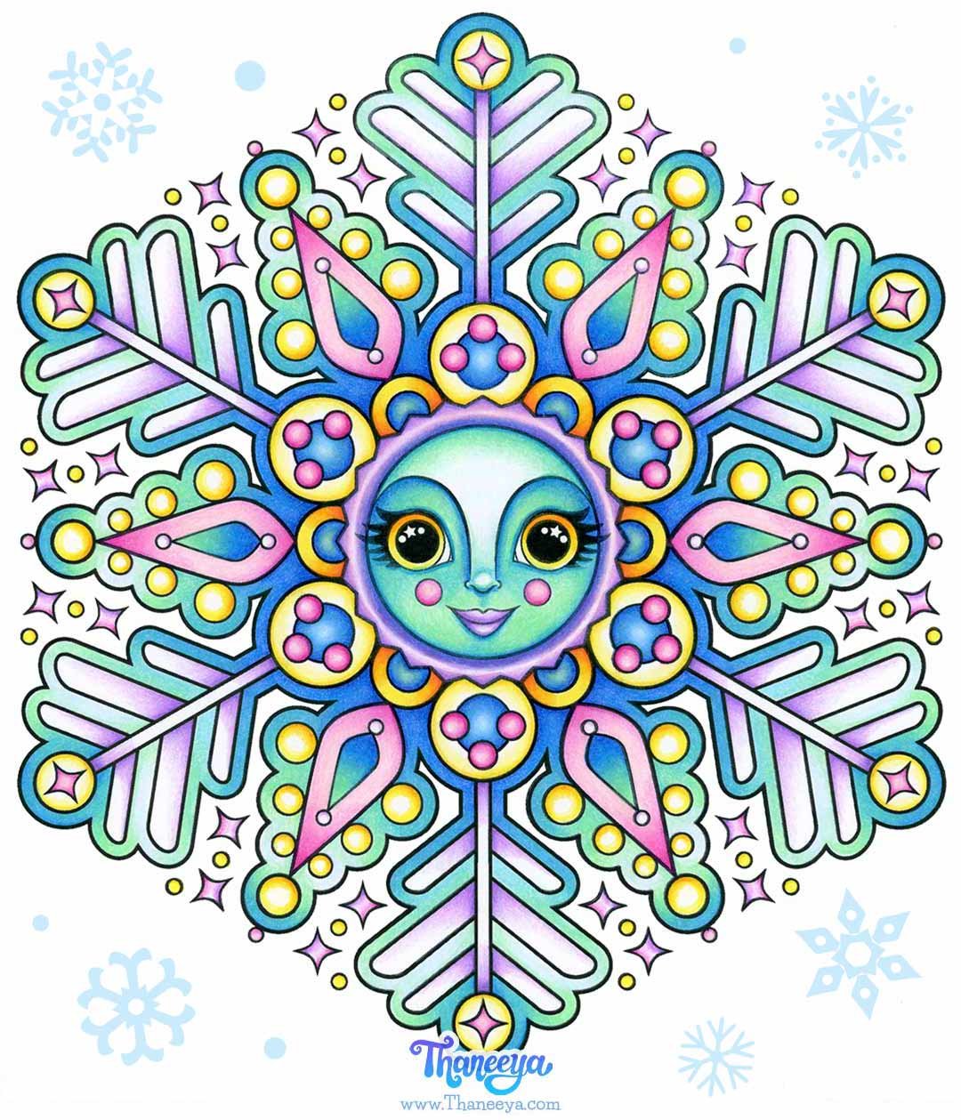 Cute Snowflakes Coloring Pages by Thaneeya McArdle