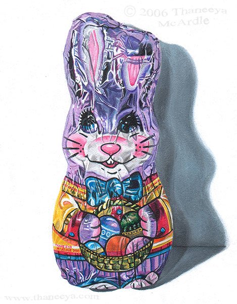 Photorealistic Easter Bunny Candy Painting, by Thaneeya McArdle
