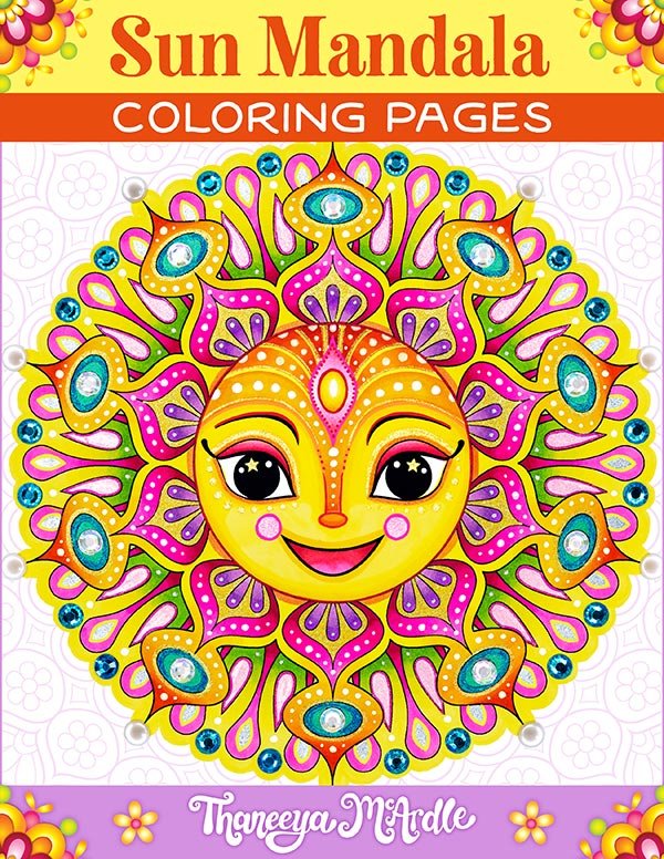 Sun Mandala Printable Coloring Pages by Thaneeya McArdle